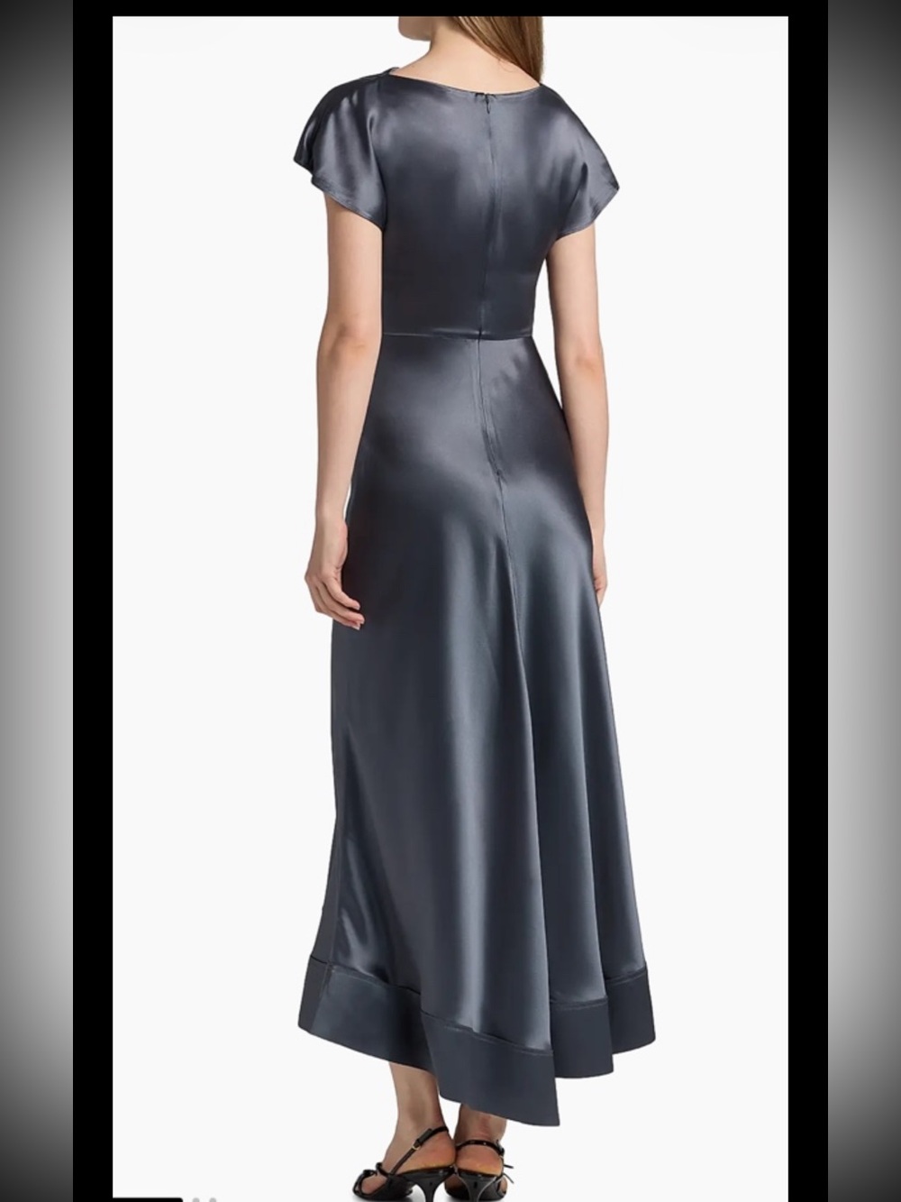 Acler Glatton Gathered Satin Maxi Dress,sz 6, New, Gray - Picture 4 of 15
